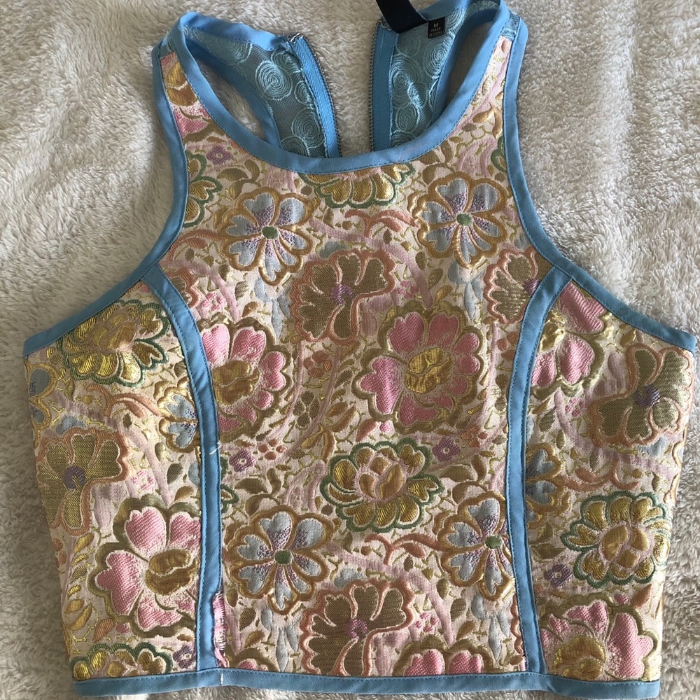 Embroidered crop top